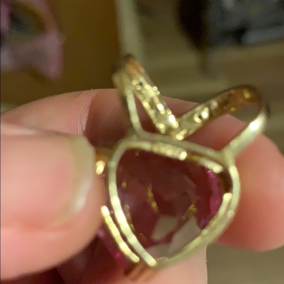 Estate 14k Pink Topaz Pendant and stud earring set VINTAGE,JUST Shy of 11grams! - Picture 2 of 8